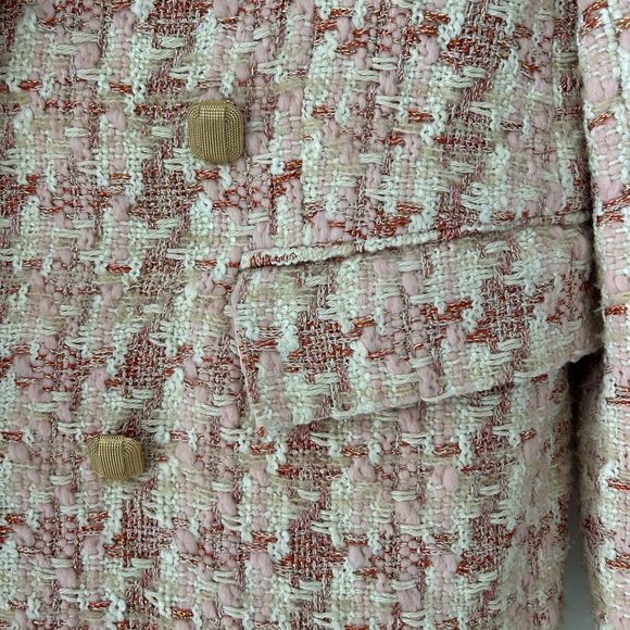 Zara Tweed Blazer in Pink and Cream - Picture 4 of 5